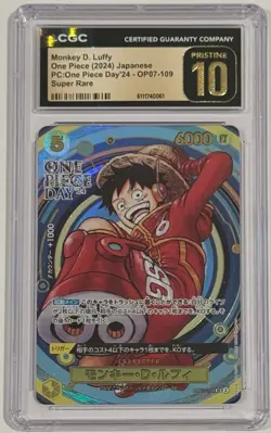 2024 One Piece Monkey D. Luffy One Piece Day ‘24 SR OP07-109 CGC 10 Pristine - Image 1
