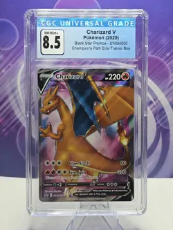 CGC 8.5 NM/Mint+ Blue Charizard V SWSH050 SWSH: Sword & Shield Promo Cards Holo - Image 1