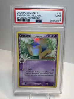 PSA 9 Cyndaquil 45/101 Reverse Foil 2006 EX Dragon Frontiers Pokemon Card - Image 1