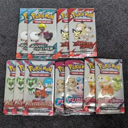 Pokemon Cards Fun Pack Lot Of 11 Packs Fusion Strike Destined Rivals Scarlet + - Image 1