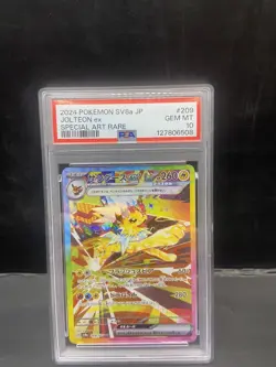 PSA 10 Jolteon ex SAR 209/187 Terastal Festival sv8a 2024 Pokemon Card Japanese - Image 1
