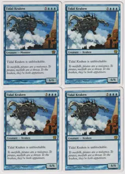 MTG 4X Tidal Kraken X4 Core Set 9th Edition Magic - LP/MP - Image 1