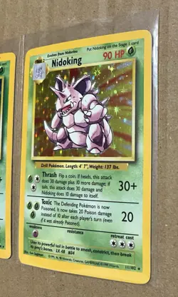 NIDOKING + Nidoqueen - 7/11/102 Base Set 1999 - Holo - Rare Pokemon Lot * EX/+ - Image 3