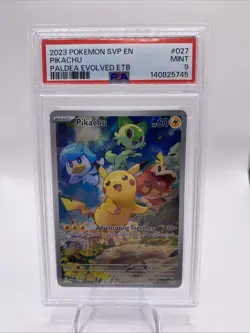 Pokemon Pikachu SVP 27 Paldea Evolved Black Star Promo PSA 9 Mint - Image 1