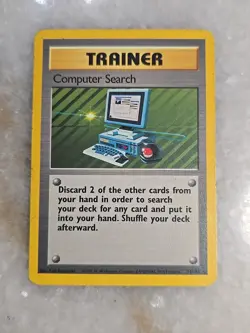 Pokemon TCG Computer Search Base Set 71/102 Regular Unlimited Rare Trainer - Image 1
