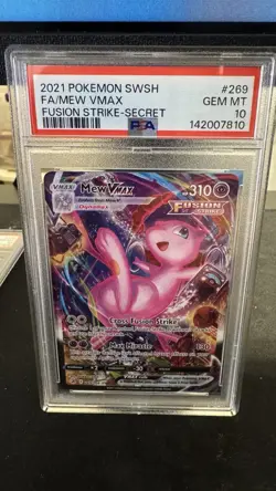 Pokemon Mew VMAX Fusion Strike Alternate Art Secret Rare Holo PSA 10 269/264 - Image 1