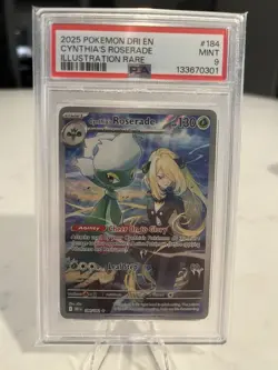 2025 POKEMON DRI EN-DESTINED RIVALS #184 CYNTHIA'S ROSERADE IR PSA 9 - Image 1