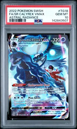 PSA 10 SHADOW RIDER CALYREX VMAX TG18/TG30 FULL ART ASTRAL RADIANCE POKEMON 😍 - Image 1