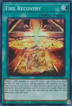 Yugioh! Fire Recovery - AGOV-EN059 - Super Rare - 1st Edition Near Mint, English - Image 1