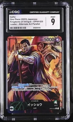 ✨✨ CGC 9 ONE PIECE 2023 ISSHO OP04-020 ALTERNATE ART Paralle Japanese - Image 1