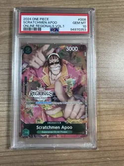 Scratchmen Apoo 2024 One Piece Online Regionals Vol. 1 #008 - PSA 10 - Image 1