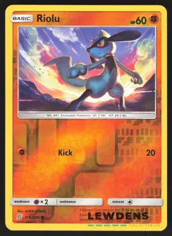Riolu - 116/236 - Reverse Holo Common - Unified Minds - Pokemon Card - Image 1