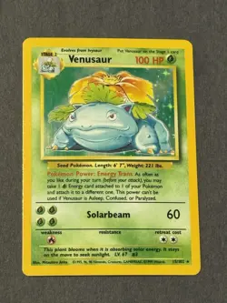Pokemon Venusaur 018/130 Base Set 2 Holo Rare 100 HP Solarbeam Card - Image 1