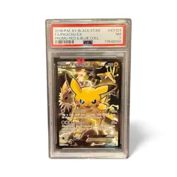 2016 P.M. XY Black Star FA/Pikachu Ex-Promo Card Red Blue Collar, PSA 7 - Image 1