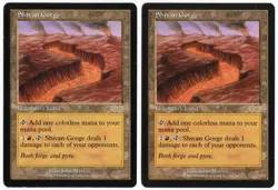 Shivan Gorge x2 2x 1998 Urza's Saga Colorless Rare Legendary Land MTG SP - NM A2 - Image 1
