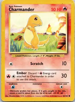 Pokemon TCG Charmander Base Set 46/102 Regular 1999-2000 Wizards Base Set - Image 1