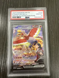 2025 Pokemon Destined Rivals Ethan's Ho-Oh EX Special Illus Rare PSA 10 #230 SIR - Image 1