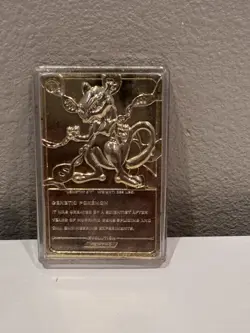 1999 Burger King Limited Edition Pokemon Trading Card 23K Gold Plated Mewtwo - Image 2