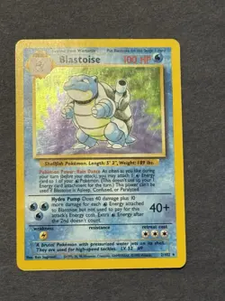 Pokemon Blastoise Base Set Holo Rare 2/102 100 HP 1999 English Card - Image 1