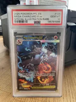 2025 POKEMON PFL EN-PHANTASMAL FLAMES #125 MEGA CHARIZARD X ex PSA 10 GEM MINT - Image 1