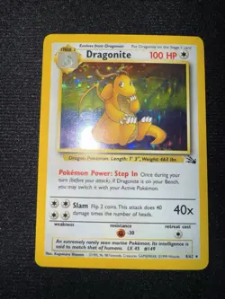 ✨ Pokemon Dragonite 4/62 Fossil Holo Rare Unlimited English ✨ - Image 1