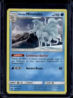 2017 Pokemon SM Burning Shadows Alolan Ninetales Ice Holo #28/147 - Image 1