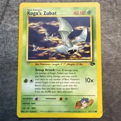 Pokemon TCG | Koga's Zubat | 83/132 | Gym Challenge - Image 1