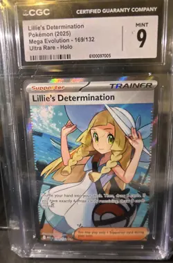 Lillie's Determination Ultra Rare 169/132 Mega Evolution Pokemon CGC MINT 9 - Image 2