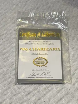 🔥 Pokemon - 1999 Burger King 23k gold plated trading card - #06 Charizard - Image 2