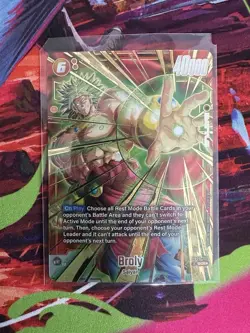 Bandai Broly Secret Rare Foil Battle FB08-122 Dragon Ball Super Card Game - Image 1