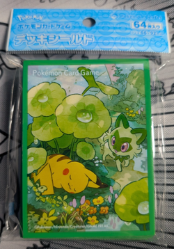 64 Ct Pikachu & Sprigatito Pokemon Center Japan Pokemon Card Sleeves Sealed - Image 1