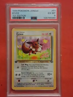 POKEMON 1ST EDITION EEVEE 1999 POKEMON JUNGLE PSA 6 CARD #51 - Image 1