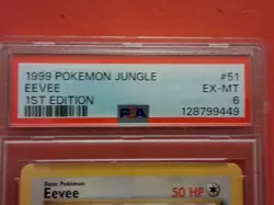 POKEMON 1ST EDITION EEVEE 1999 POKEMON JUNGLE PSA 6 CARD #51 - Image 3