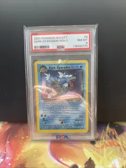 Pokemon Team Rocket Dark Gyarados Holo Rare Card 8/82 PSA 8 - Image 1