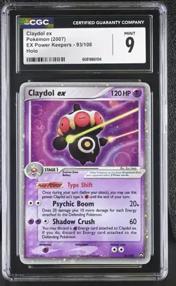 CGC 9 MINT Claydol ex 2007 EX Power Keepers 93/108 Holo Pokemon Card - Image 1