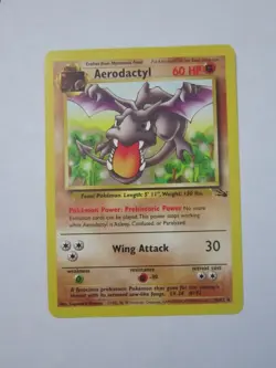 AERODACTYL POKEMON CARD 16/62 FOSSIL NON HOLO LIGHTLY PLAYED EX - Image 1