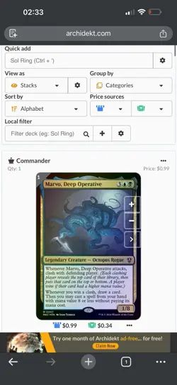 Complete Bracket 2 Marvo, Deep Operative Commander Deck - Image 5