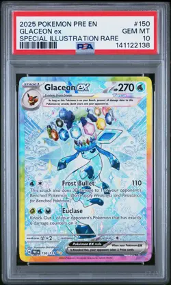 2025 POKEMON PRE EN-PRISMATIC EVOLUTIONS #150 GLACEON EX PSA 10 - Image 1