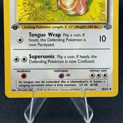 Pokemon TCG Lickitung 38/64 Jungle Set First Edition Uncommon Vintage - Image 3