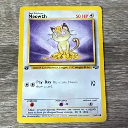 Pokemon TCG 1st Edition Meowth Unlimited Jungle 56/64 (1999) - Image 1