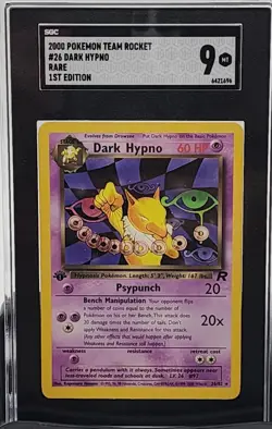 Vintage Pokemon - Dark Hypno - 1st Edition - Team Rocket - SGC 9 - Image 1