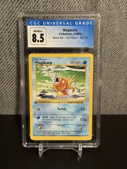 Magikarp 1st Edition Shadowless Pokemon 1999 Base Set 35/102 Graded CGC 8.5 - Image 1