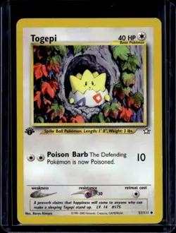 2000 Pokemon Neo Genesis 1st Edition Togepi #51/111 - Image 1