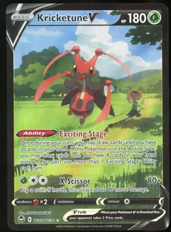 Pokemon Kricketune V TG12/TG30 Holo Rare V Silver Tempest Trainer Gallery NM - Image 1