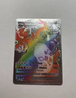 Rainbow Charizard VMAX - Silver Foil Display Card HP330 074/073 Fan Art NM - Image 1
