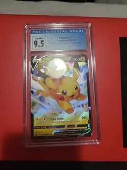 PIKACHU V CGC 9.5 GradeGEM in SWSH285 HOLOGRAPHIC Black Star Promo Pokemon Card - Image 1