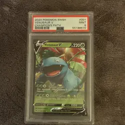 Pokemon Venusaur V Champion's Path 01/73 Ultra Rare Holo 220 HP Basic PSA 9 Card - Image 1