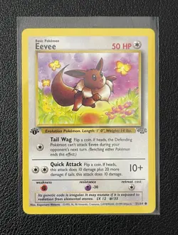 Eevee 51/64 First Edition Jungle Set Common Pokemon Card NM Near Mint - Image 1