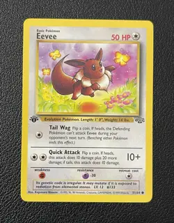 Eevee 51/64 First Edition Jungle Set Common Pokemon Card NM Near Mint - Image 2