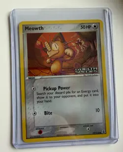 Pokemon TCG Meowth EX Delta Species Stamped 77/113 2005 Reverse Holo Card - Image 1